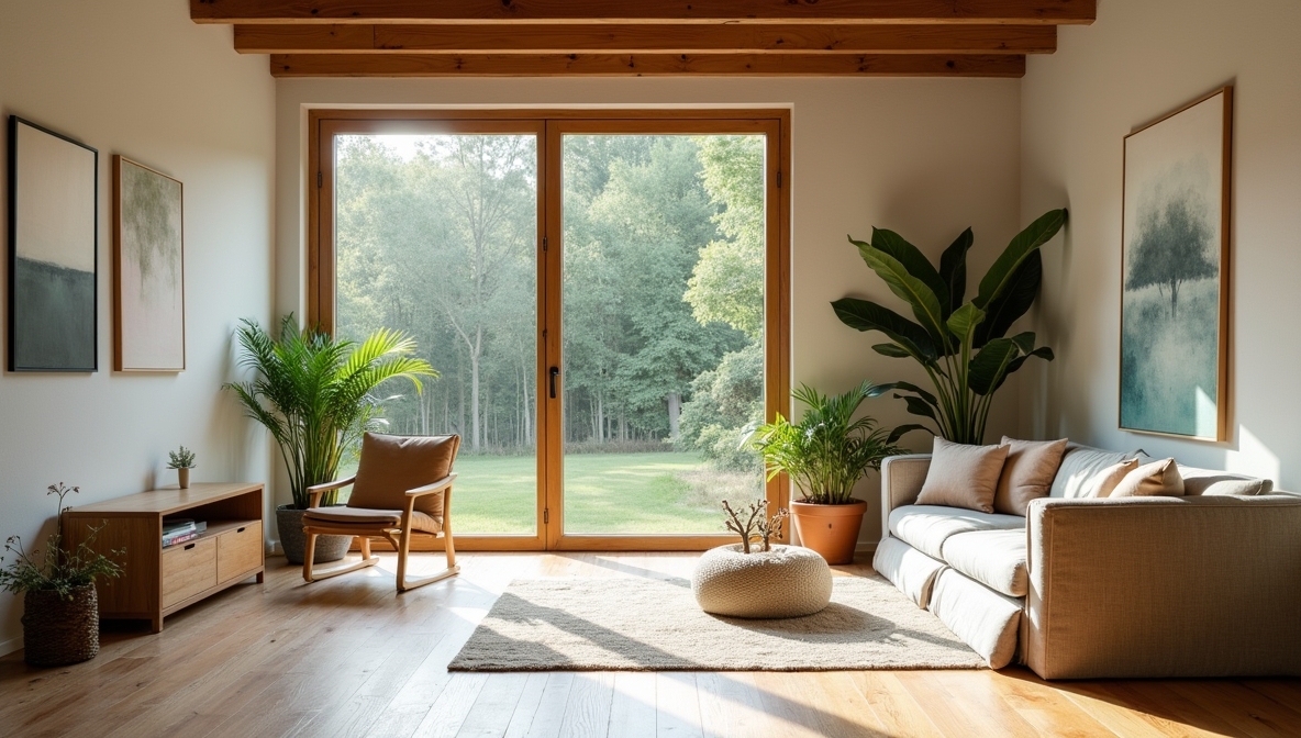 Rustgevende creatieve ruimte met natuurlijk licht